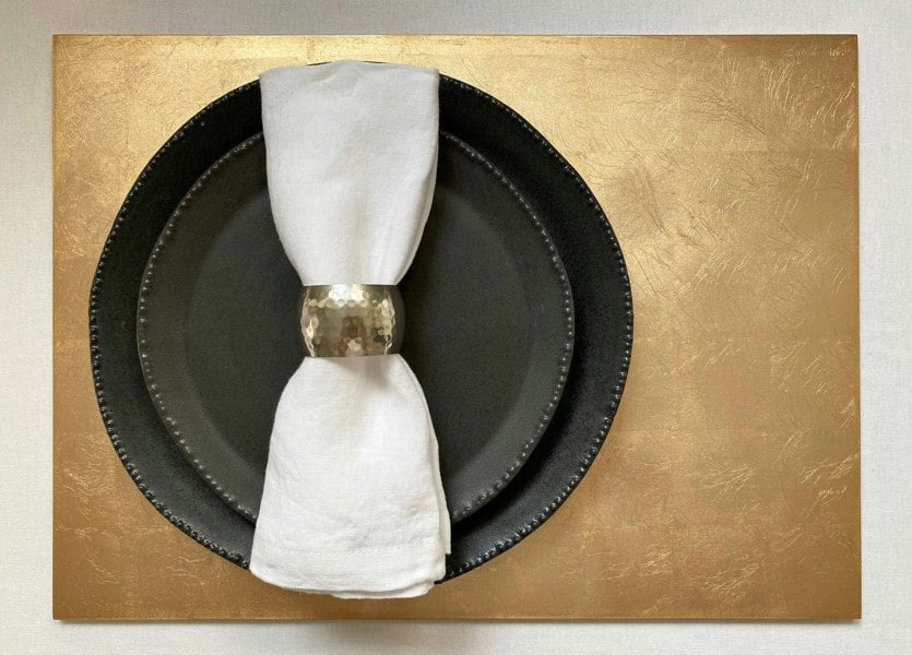 POSH TRADING COMPANY Silver Leaf Grand Placemat - Gold