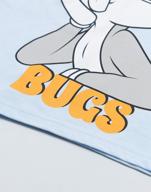 Vanilla Underground Looney Tunes Boys Blue Bugs Short Sleeved T-Shirt