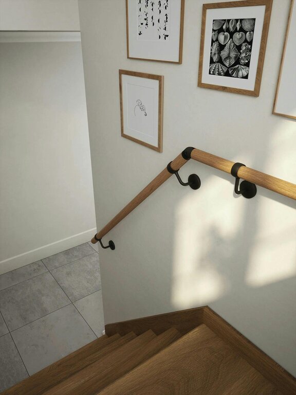 Handrails Direct Stoneleigh Red Oak Half Turn Handrail