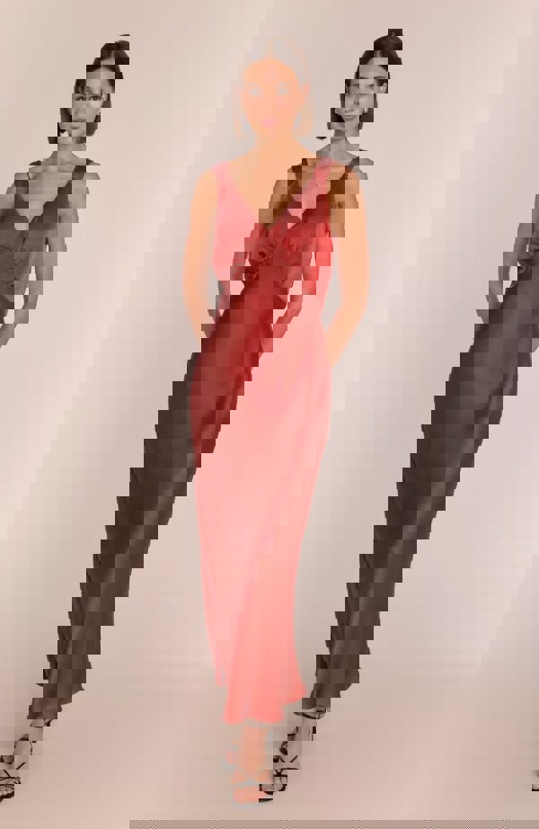 Rewritten London Amelia Midi Dress in Chilli Red