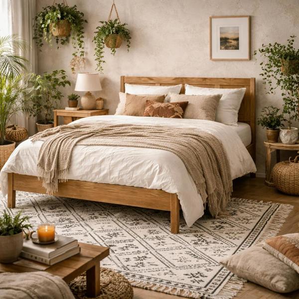 Wyld Haus Dungarvan 5ft King Size Chevron Zig Zag Natural Wood Bed