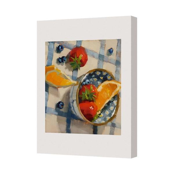Benjamin Tate Design Contemporary Fruit Still Life Canvas Art Print With Deep Wooden Frame UK Made