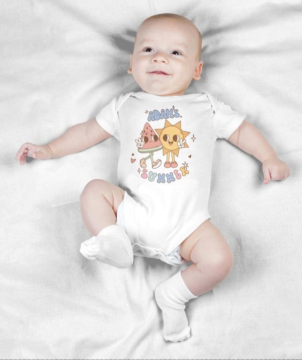 Personalised Names-Summer time Baby Bodysuit