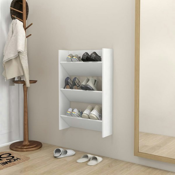 Berkfield Wall Shoe Cabinet White 60x18x90 cm Engineered Wood