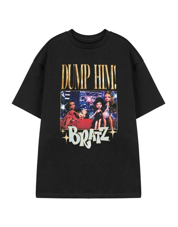 Bratz Womens Black Dump Him Short Sleeved T-Shirt
