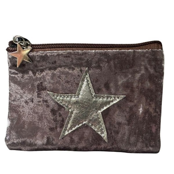 Love EMVY Velvet Star Coin Purse with Sparkly Star & Star Zip Pull