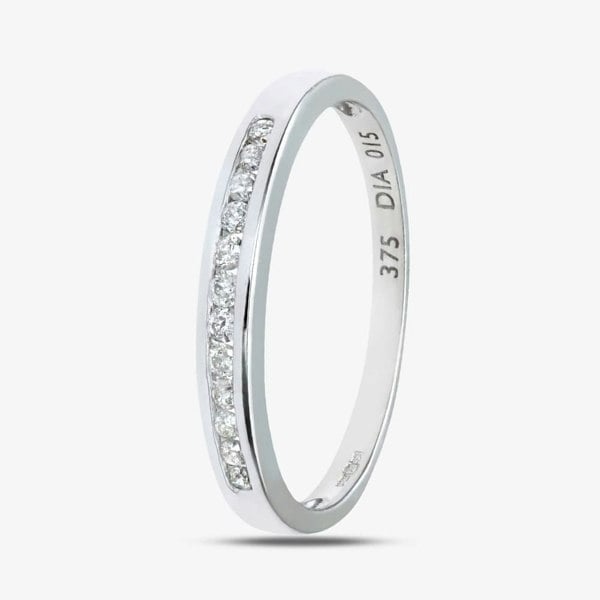 T. H. Baker 9ct White Gold 0.15ct Diamond Channel Set Half Eternity Ring PR04828W