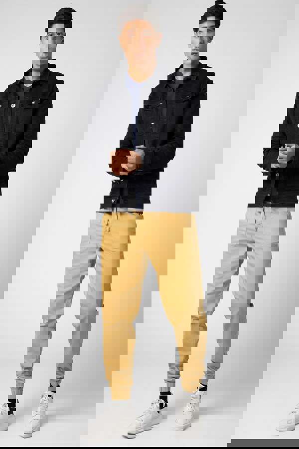 Mens Black Washed Black Denim Jacket