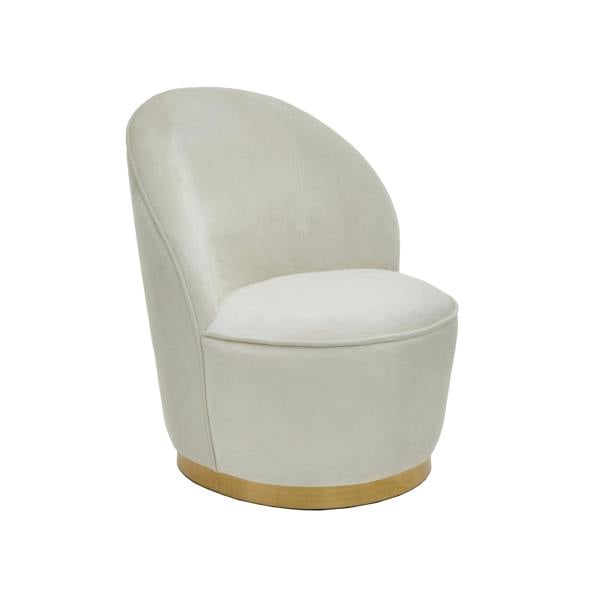 Interiors by Premier Kids Tamra Cream Velvet Gold Base Chair