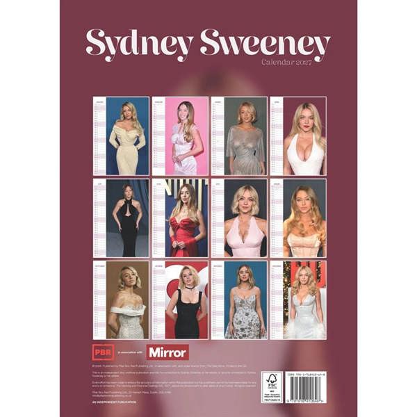 Sydney Sweeney A3 Calendar 2027, Wall Calendars, Month To View, Entertainment, Gift