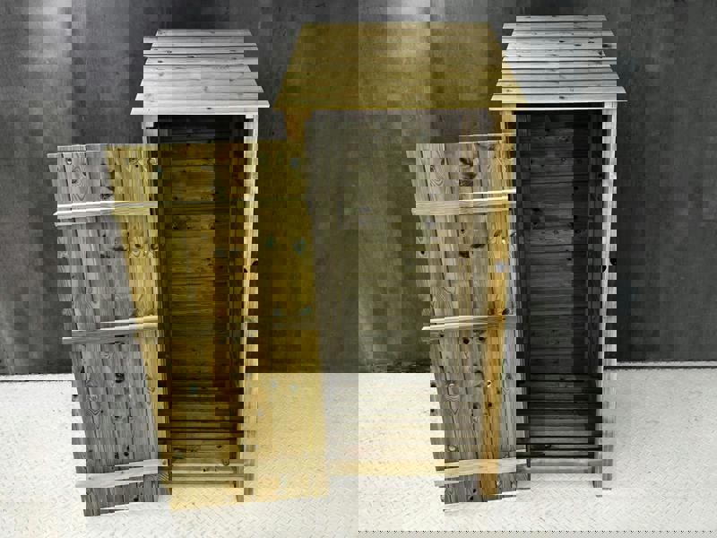 Arbor Garden Solutions Wooden Premium Tongue/Groove Log Store with Door (W-79cm,H-126cm or H-180cm, D-88cm)