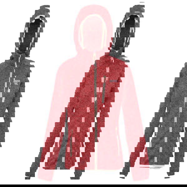 Regatta Womens Newhill II Marl Full Zip Hoodie - Peach Bloom/Light Vanilla