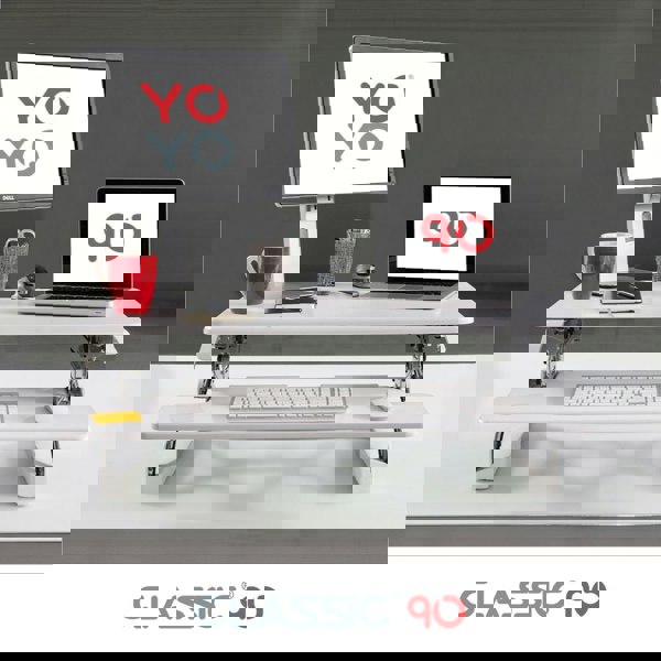 Yo-Yo DESK 90 White Front View