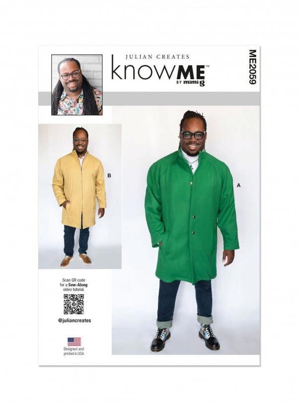 Know Me Sewing Pattern 2059, Coats for Men, AA (38-40-42-44-46) - Intermediate