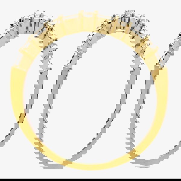 T. H. Baker 18ct Yellow Gold 0.45ct Baguette & Brilliant Cut Diamond Half Eternity Ring PR09207 18KY