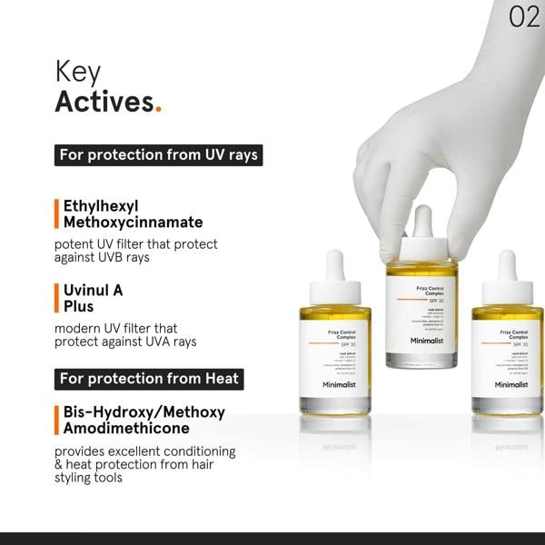 Minimalist Hair Care Frizz Control Complex SPF30 Hair Serum 50ml - Additional 3