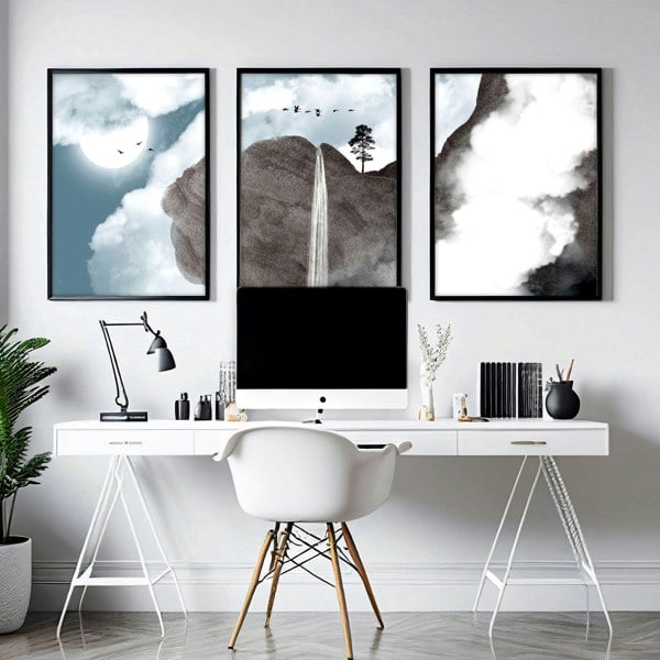 Wall art for an office | set of 3 Contemporary wall art prints