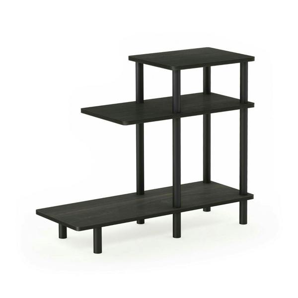 WALPLUS Turn N Tube | Modern Furniture Piece for Stylish and Functional Home Use | 3 Tier Sofa Side Table, Espresso/Black