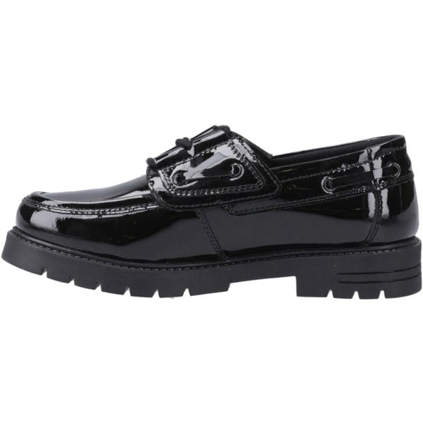 Hush Puppies Lucy Leather Girls's Black Boat Shoes