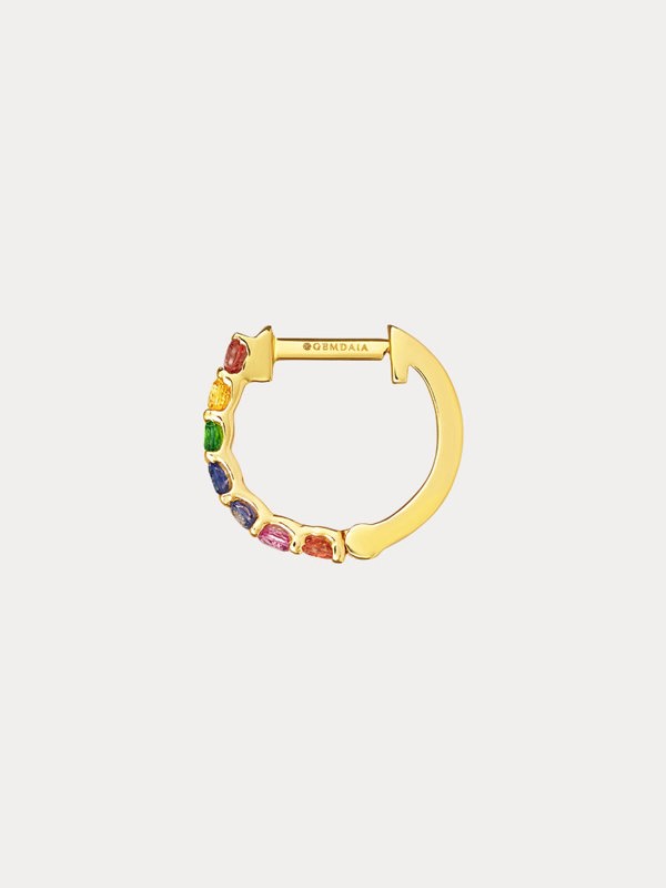 Gemdaia Skinny Rainbow Sapphire Hoop