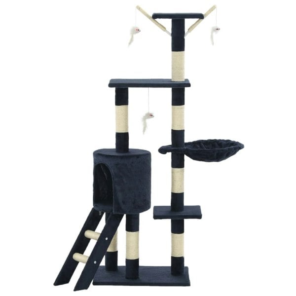 Berkfield Cat Tree with Sisal Scratching Posts 138 cm Dark Blue