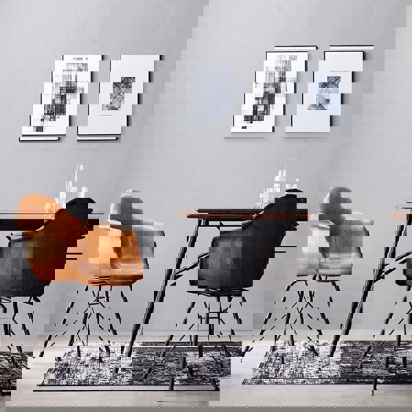 Bobby Dining Chair, Distressed Leather-Weilai Concept-Weilai Concept