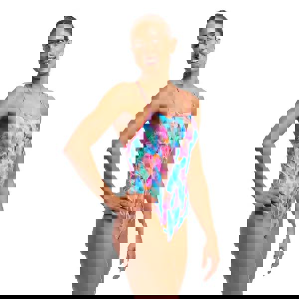 Funkita Tickle Pink Tie multicolored abstract one-piece swimsuit