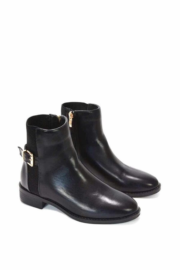 XY LONDON Chelsea Ankle Boots Elasticated Buckle Detail