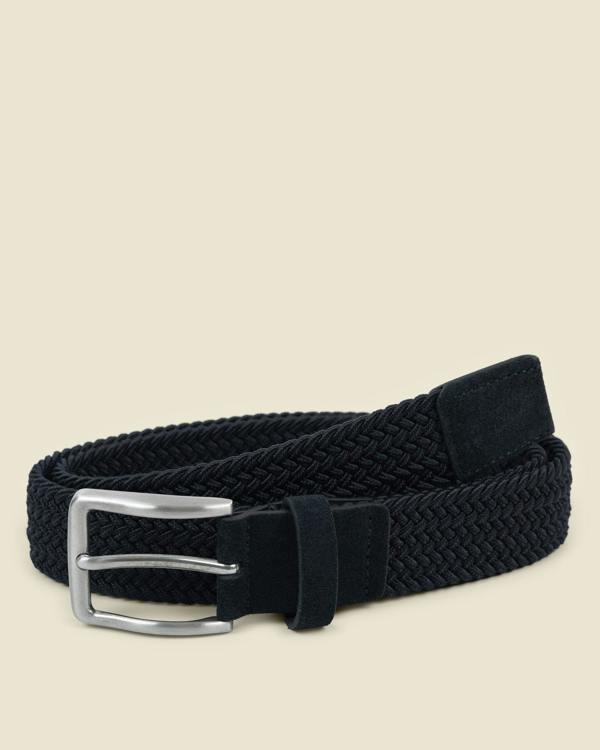 Larsson & Co Koltrast - Woven Suede Trim Stretch Belt