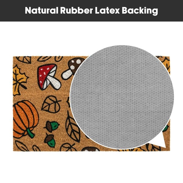 JVL Latex Backed Coir Entrance Doormat 45x75cm - Autumn