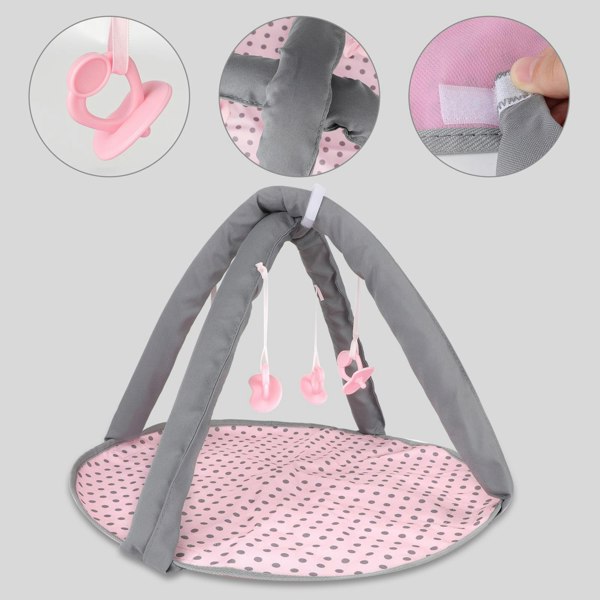 deAO Toys 6-in-1 Baby Doll Playset – Stroller, Doll Bed, Play Mat, Bouncer, Travel Bags & Feeding Accessories, Safe & Durable Gift for Kids 3+