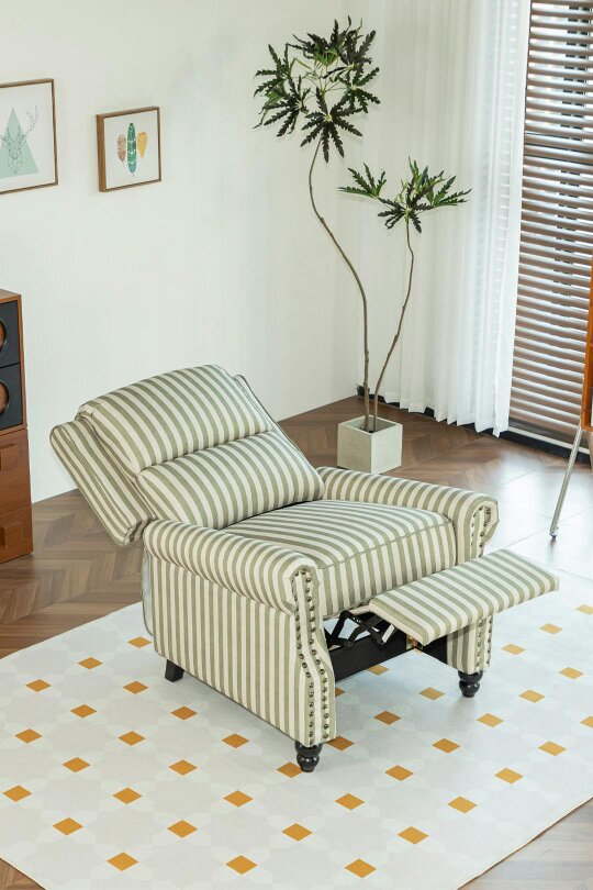 Living and Home Single Sofa Recliner Chair Armchair with Footrest
