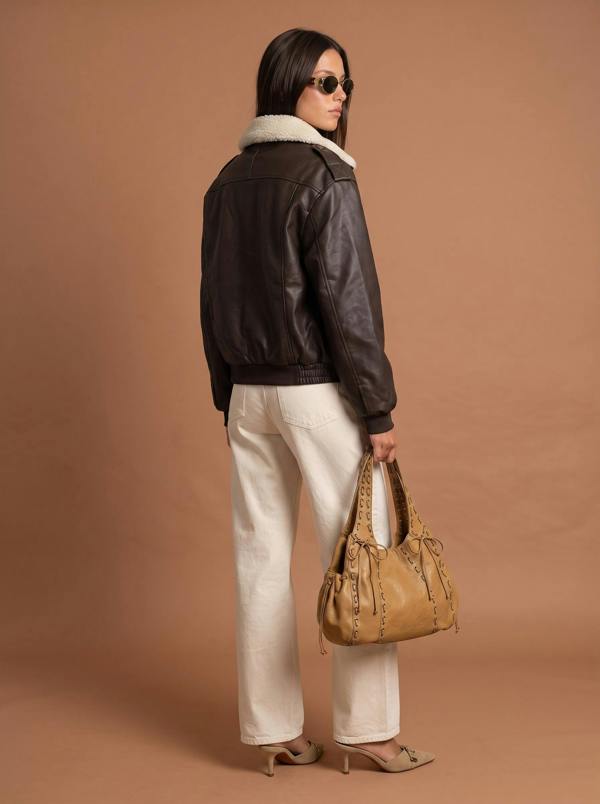Urban Bliss PU Borg Bomber Jacket