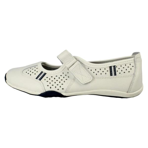 Down to Earth Ladies Down To Earth Casual Flat Leather Hook & Loop Strap Shoes F80066
