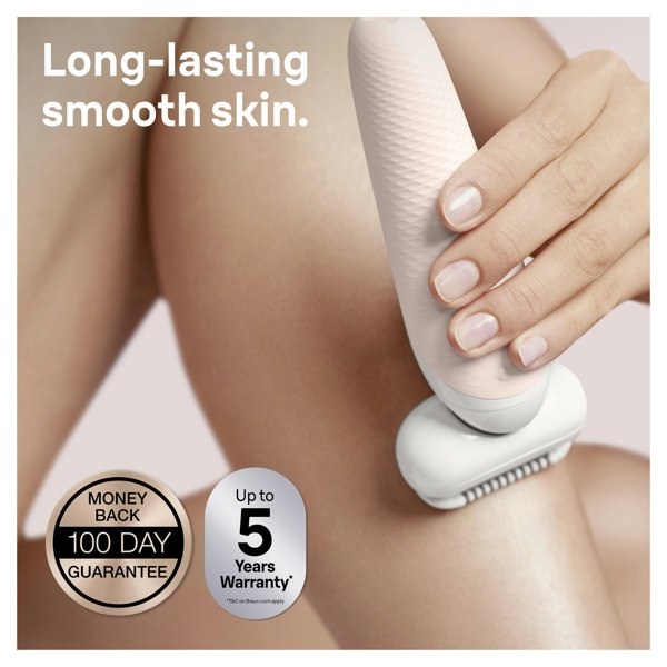 Braun Silk-epil 9 Flex 9-010 - Epilator with Flexible Head for Easier Hair Removal - White/Gold