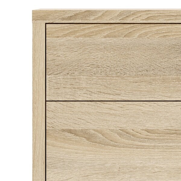 Wyld Haus Dris Natural Oak Wood Effect Bookcase 1 Shelf 4 Drawers