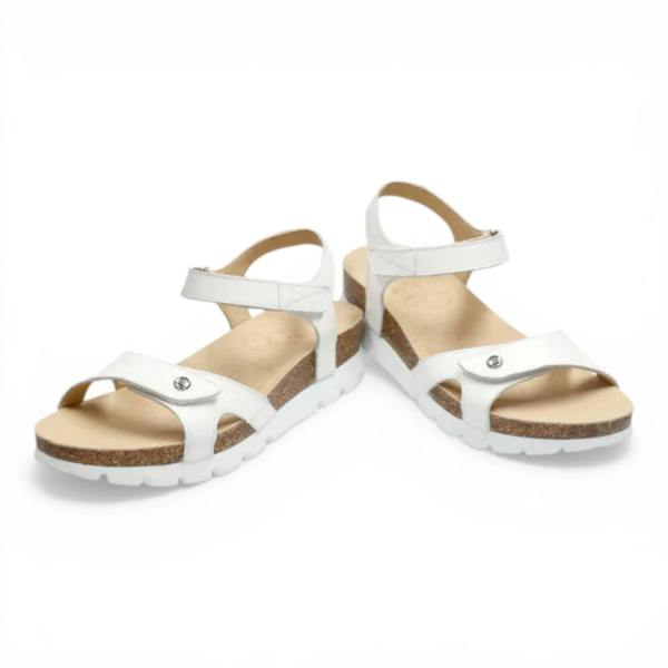 Panama Jack Sulia B1 - Women’s Wedge White Leather Platform Sandals