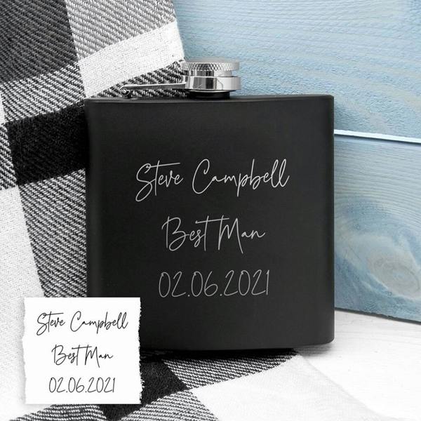 Personalised Handwriting Hip Flask - alternative angle
