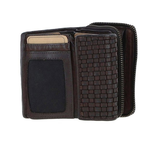 Vintage Woven Leather 7 Card Purse:  D-82
