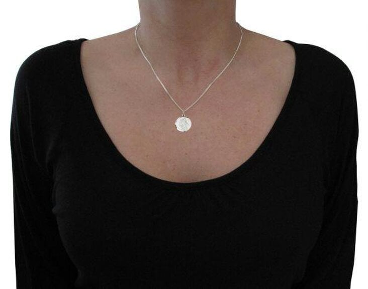 Christopher James of London Sterling Silver 16mm Flat Edge St Christopher Pendant With Optional Personalisation and Chain