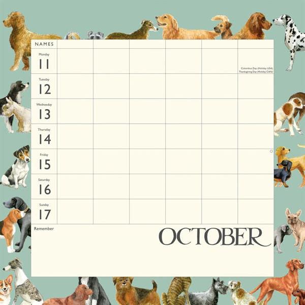Emma Bridgewater, Dates Dinners & Dog Walks Family Organiser 2027, Family Planners, Week To View, Dogs, Gift