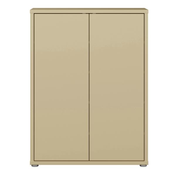 Furniture To Go Alice Springs Shoe Cabinet with 2 Doors Push-to-Open in Butter Yellow