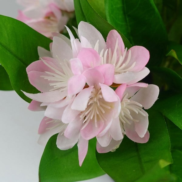 Leaf 18cm Artificial Freesia Plant Light Pink Flowering