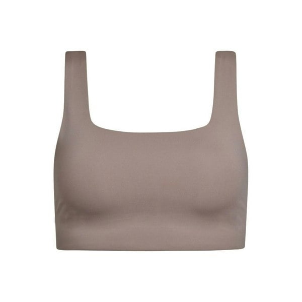 Girlfriend Collective Womens/Ladies Tommy Cropped Square Neck Bra - Limestone