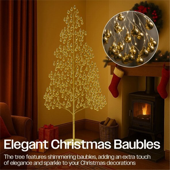Scotts of Stow Xmas Haus  Outdoor LED Christmas Tree Balls Festive Light