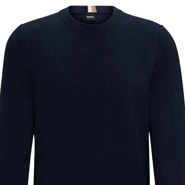 Boss Mens Ecaio-P Knitted Jumper - Dark Blue - 