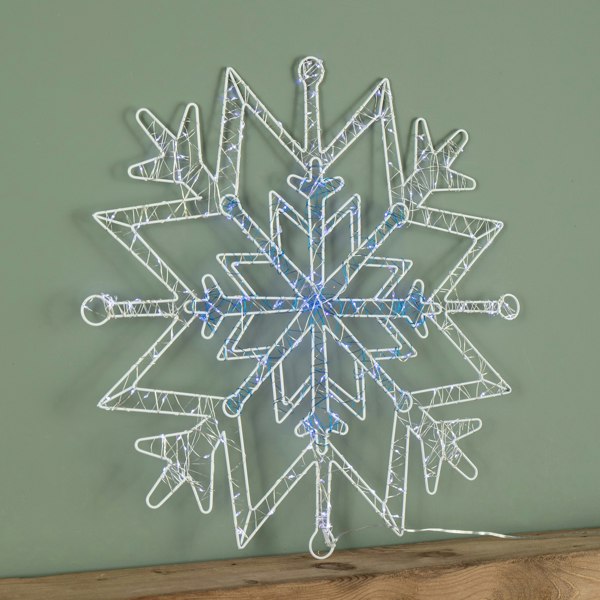 Samuel Alexander 52cm Light up Christmas Snowflake Dewdrop Silhouette with Twinkling LEDs