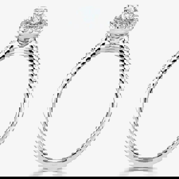 1888 Collection Platinum Oval Cut 0.50ct Diamond Halo Cluster Ring RC2028