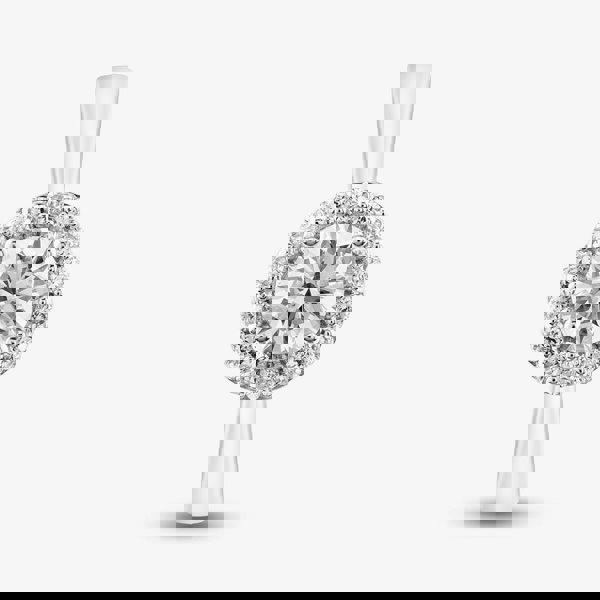 T. H. Baker 18ct White Gold Lab Grown 0.92ct Brilliant Cut Diamond Halo Ring 078SS-W001