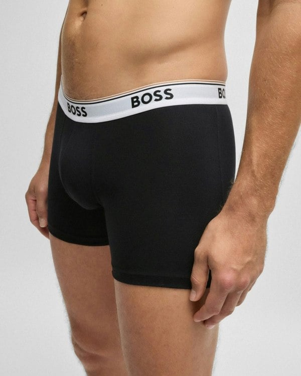 BOSS Orange Power Three Pack Mens Stretch Cotton Boxer Briefs With Logos NOS - Open Miscellaneous 994 - CHO - Designer Mens Underwear